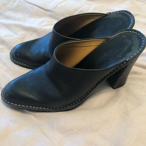 TOD’S Black Leather Mules Size 9.5